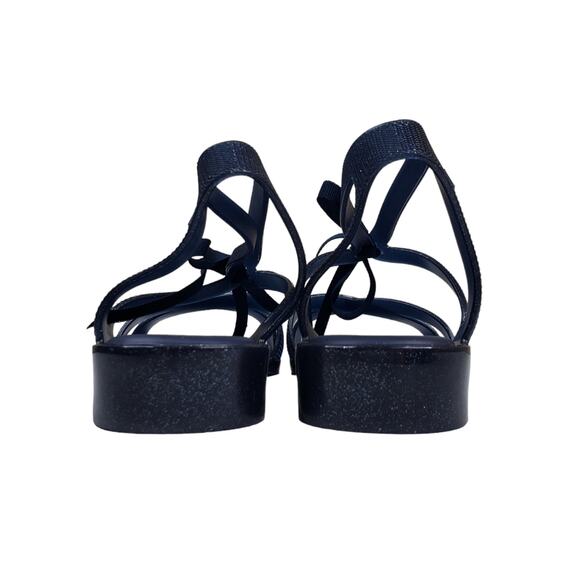 Melissa x Jason Wu Womens 9 Ophelia Low Sandal in Dark Blue Glitter NEW - Picture 7 of 12